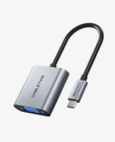 CABLETIME- USB TYPE C TO VGA Female adapter, SUPPORT AUDIO-VIDEO 1080P ,32/24AWG WITH BRAIDING, Nickle plated, with CABLETIME LOGO , White Matt Flexible TPE Jacket , RoHS, SKU- CT-C160-PU31-CMVGA1-S0.15