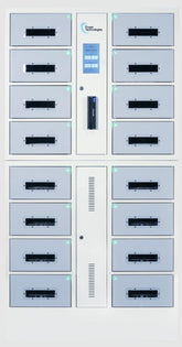 POWER TECHNOLOGIES 16 Bay UV-C Charging Locker with RFID Lock & Contact-less Access - 220V UK, MODEL- CSC-Locker-16, SKU- LKR-CSC-B16R-U