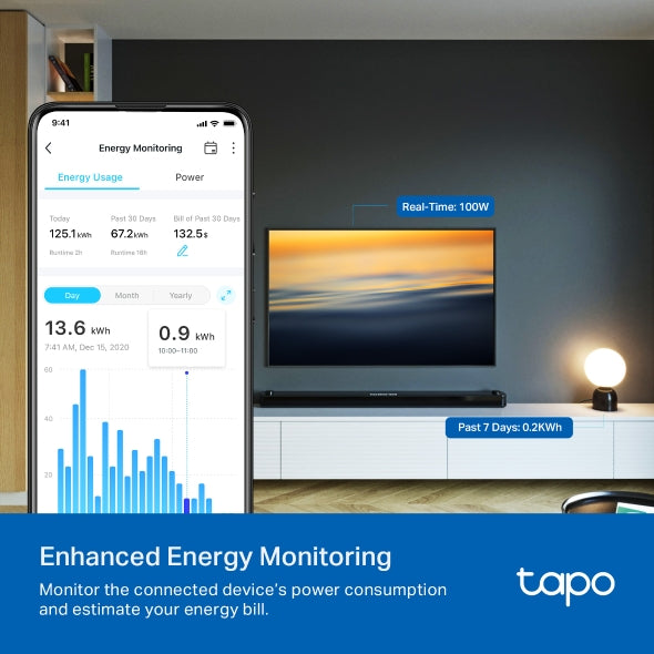 Tapo P110 | Mini Smart Wi-Fi Socket, Energy Monitoring | Tapo