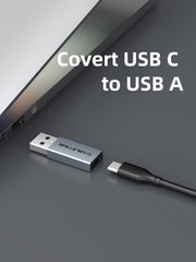 CABLETIME- OTG Adapter USB3.0 A Male to USB-C Female, Charge: 2.1A max, Transmit Rate: 480Mbps, Nickle plated with Alumium Housing, SKU- CT-C160-PU33-CFAM(OTG)-AS