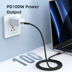 CABLETIME- Alumium USB-C to USB-C PD100W USB2.0 Cable, Male to Male, Nickle-plated, Black With Nylon jacket,100W/5A, WITH E-MARK, Current/Voltage: 5A/20V 100W, Transmission Rate: 480Mbps, Certificate: ROHS2, SKU-CT-CM100-AG1