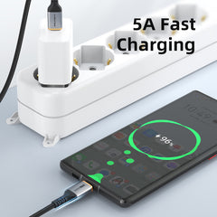 CABLETIME- Alumium USB-C to USB-C PD100W USB2.0 Cable, Male to Male, Nickle-plated, Black With Nylon jacket,100W/5A, WITH E-MARK, Current/Voltage: 5A/20V 100W, Transmission Rate: 480Mbps, Certificate: ROHS2, SKU-CT-CM100-AG1