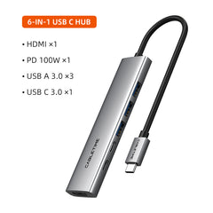 CABLETIME- ECO 9-IN-1 USB C HUB 4K30Hz, 5Gbps,  SKU- CT-HBP3-AG9