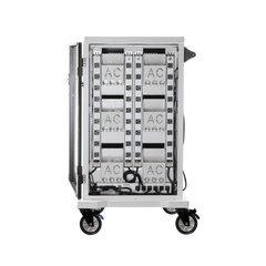 POWER TECHNOLOGIES Premium 36 Bay Secure Smart Charging Cart, USB-C 65W HUB and CABLES UK, MODEL- AC-SLIM-H65, SKU- CRT-SLM-S36L-U-H65C