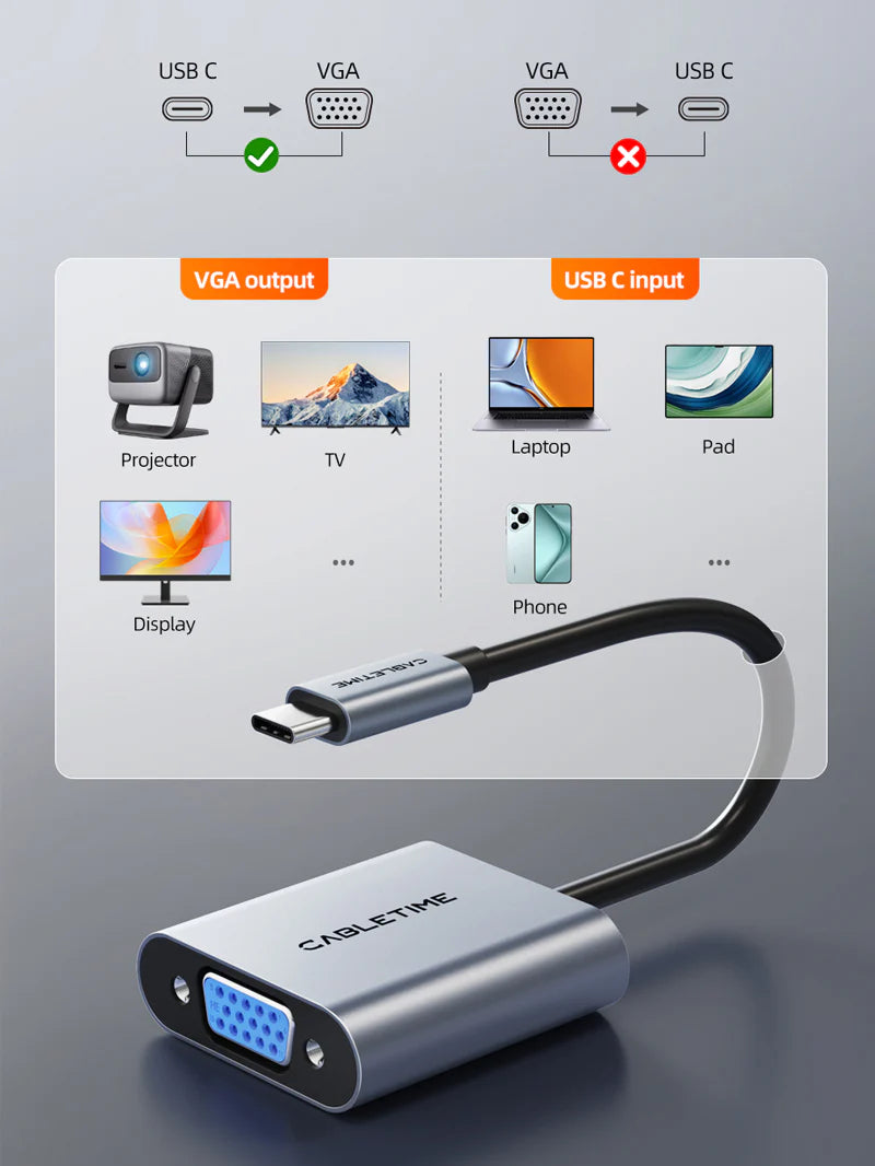 USB Type C to VGA Adapter for MacBook Pro