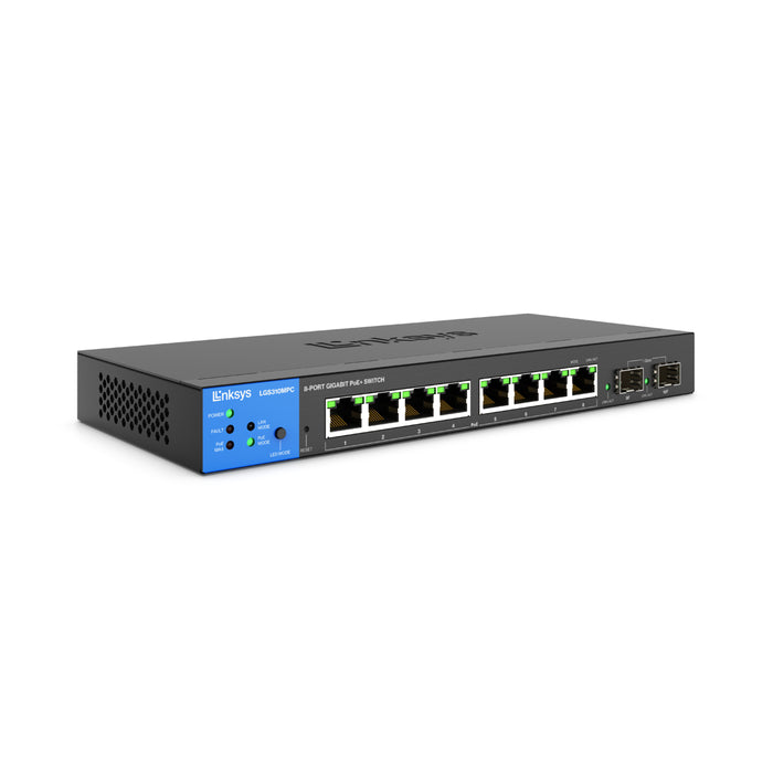 LGS310MPC 8-Port GE Managed PoE+ Switch 110W + 2 1G SFP port