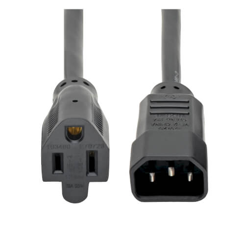 TRIPP LITE COMPUTER POWER CABLE C14-NEMA 15-R 10A M/F 1F/0.31M P002-001-10A