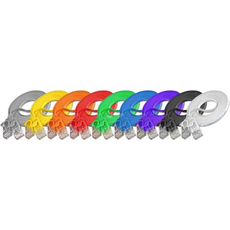 Slim CAT6 U/UTP Flat Design Patch Cords with different Colours