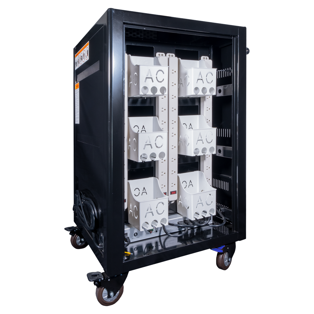 POWER TECHNOLOGIES 36 Bay Cart with Smart Charging - USB-C Hub, MODEL- PT-36-H65, SKU- CRT-LTE-S36L-U-H65