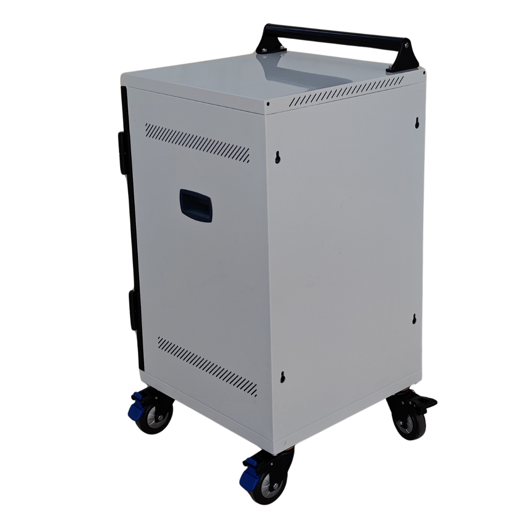 POWER TECHNOLOGIES-15 Bay Secure USB-C Hub Charging Cart, USB-C Cables - 220V UK, MODEL- PT-VERT-15-H65, SKU- CRT-VRT-B15L-U-H65C
