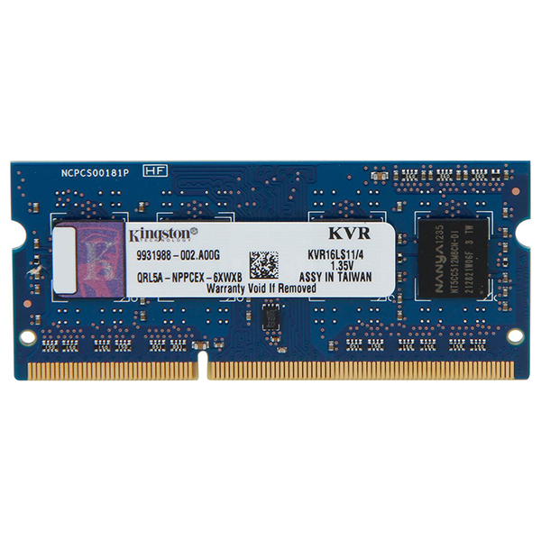 Kingston 4GB 204-Pin DDR3 SO-DIMM DDR3L 1600 (PC3L 12800) Laptop Memory | KVR16LS11/4