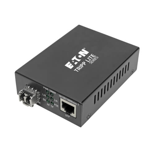 TRIPP LITE N785-P01-LC-MM1 - Gigabit Multimode Fiber to Ethernet Media Converter, POE+ - 10/100/1000 LC, 850 nm, 550M (1804.46 ft.)