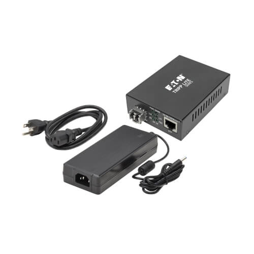 TRIPP LITE N785-P01-LC-MM1 - Gigabit Multimode Fiber to Ethernet Media Converter, POE+ - 10/100/1000 LC, 850 nm, 550M (1804.46 ft.)