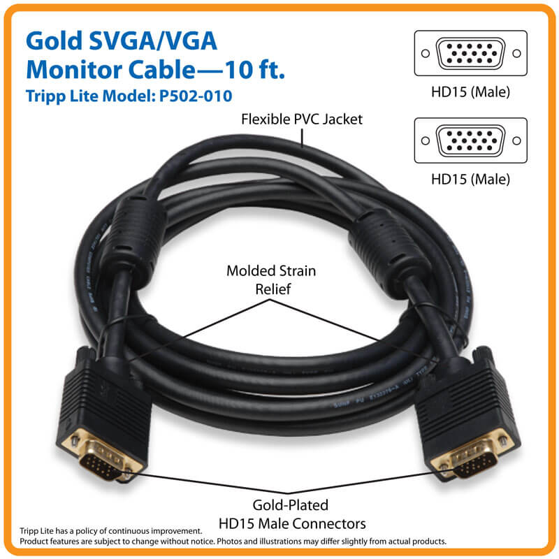 TRIPP LITE VGA CABLE HD15 M/M 10F/3.05M P502-010