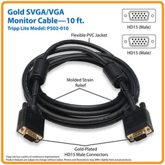 TRIPP LITE VGA CABLE HD15 M/M 10F/3.05M P502-010