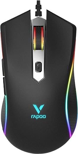 RAPOO VPRO V280 GAMING MOUSE WIRED MULTI COLOR LED - BLACK