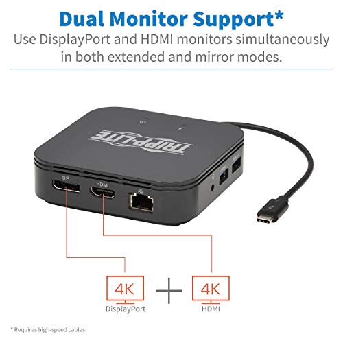 Tripp Lite Thunderbolt 3 Dock Dual Display 8k DP 4k HDMI USB-A Hub Gbe (MTB3-DOCK-04)