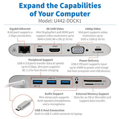 Tripp Lite USB 3.1 Gen 1 USB-C Docking Station w/ USB-A, HDMI, VGA, mDP, Gigabit Ethernet, Mem Card, 3.5mm & USB-C PD Charging, USB C, USB Type C,...