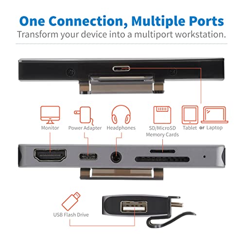 TRIPP LITE USB-C Dock with Removable Clip - For Laptops and Tablets, 4K HDMI, USB-A Hub, 60W PD Charging